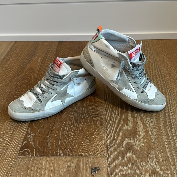 Golden Goose White & Gray Mid Star Sneakers 37 - Picture 3 of 11